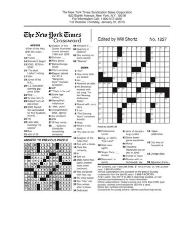New York Times Crossword News mtdemocrat com