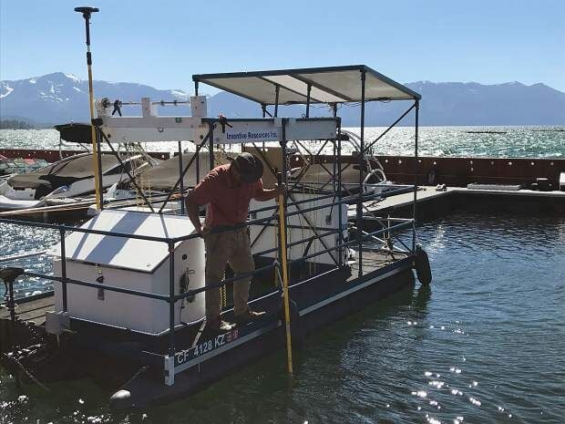 Vessel equipped with ultraviolet light attacks invasive aquatic plants at  Tahoe