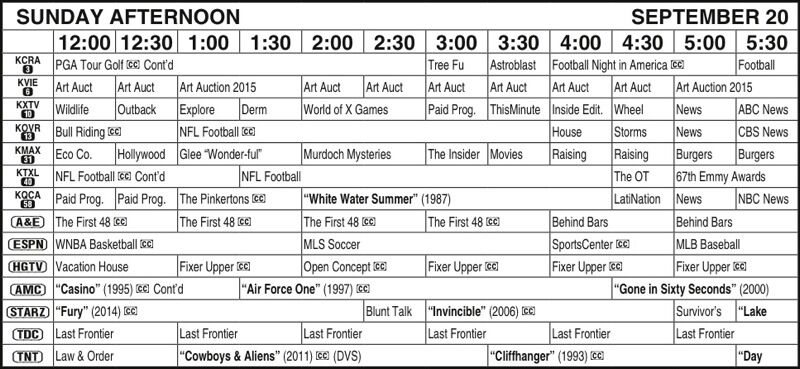 Sunday Programm TV Listings | News | mtdemocrat.com