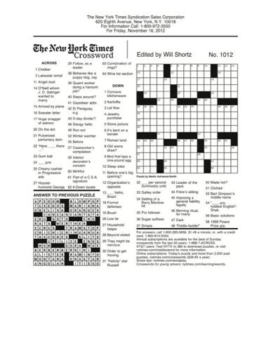 New York Times Crosswords News mtdemocrat com