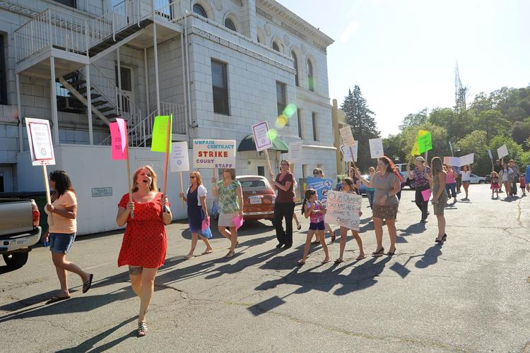 Court employees picket over pay cuts News mtdemocrat com