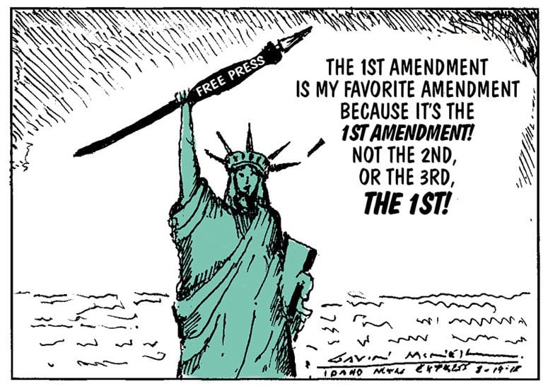 1st Amendment | Cartoon | mtexpress.com