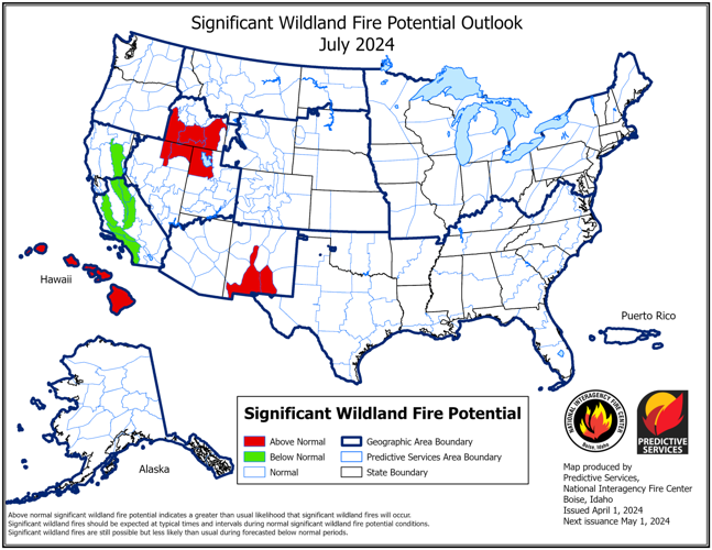 July wildfire risk
