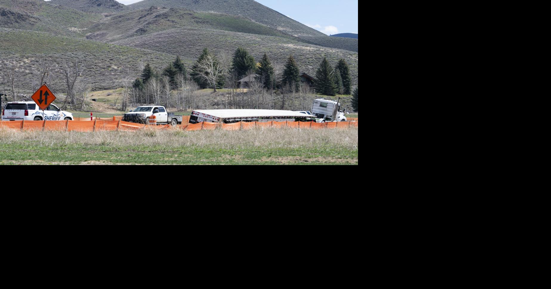 Stuck truck cleared from construction zone