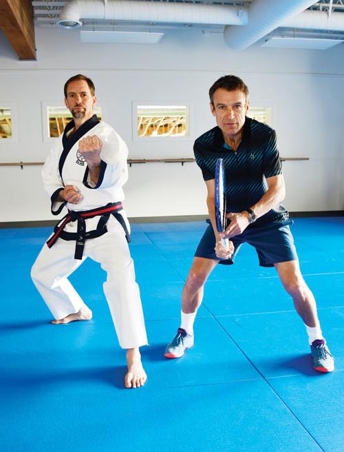 Oliver Whitcomb, left, and Mats Wilander