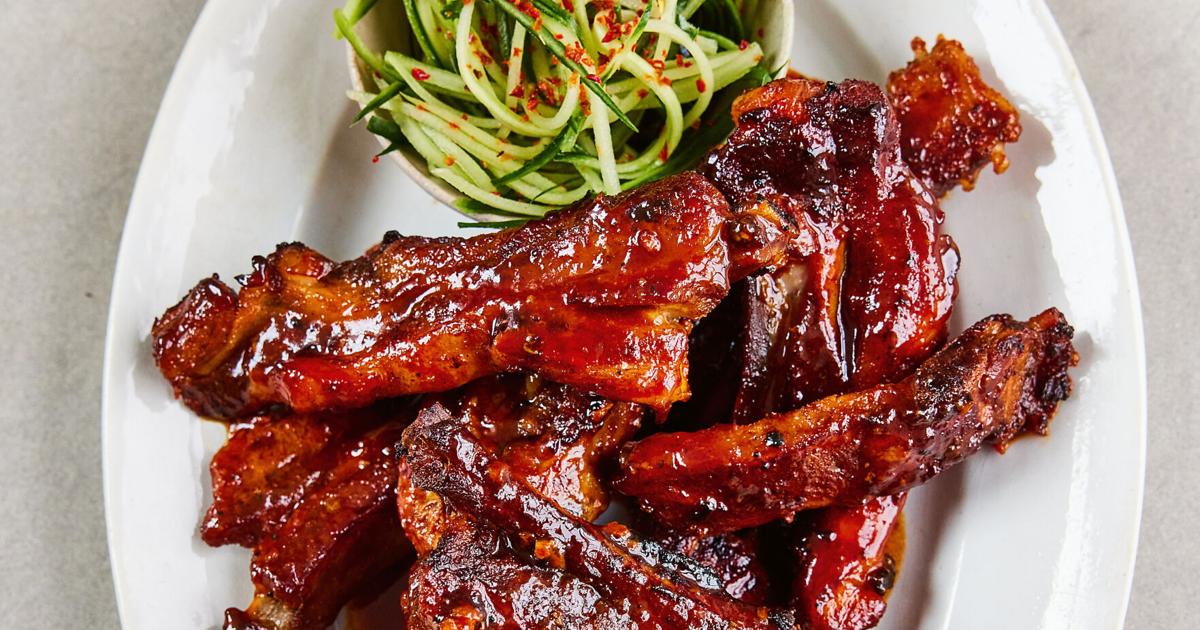 Pork Ribs Vips Slow-cooked, sticky-glazed pork ribs go with cucumber slaw in Sam Way's ...
