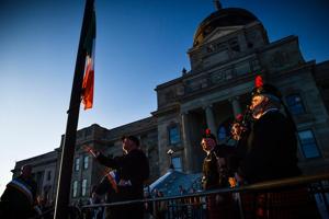 Gov. Gianforte raises the tricolor flag honoring Montana's Irish heritage