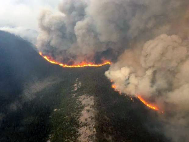 Meyers Fire: A smokestack pointed at Butte