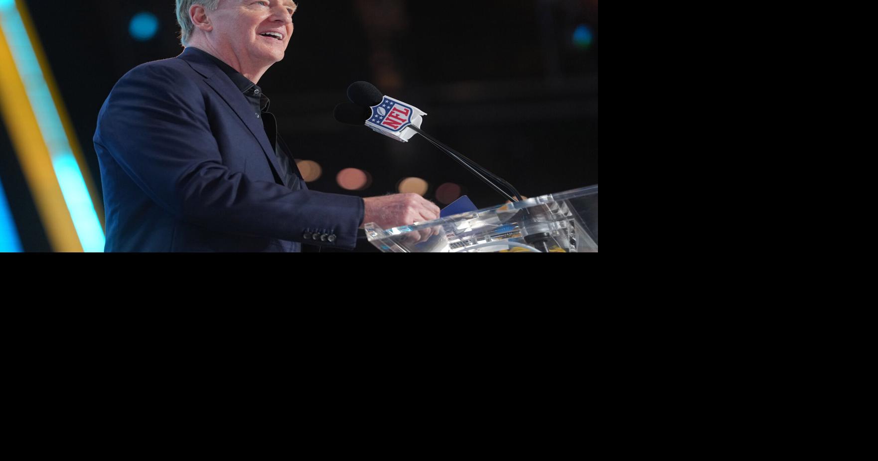 NFL commissioner Roger Goodell during the 2026 NFL Draft at Acrisure Stadium in Pittsburgh.