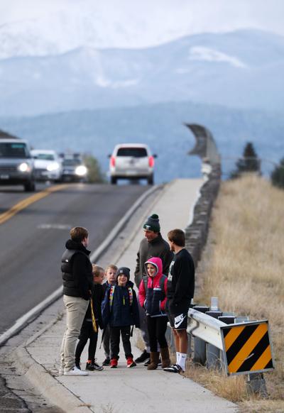 Students walk to school with Oredigger athletes