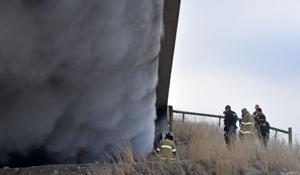 Fire under Interstate 15-90 overpass near Butte
