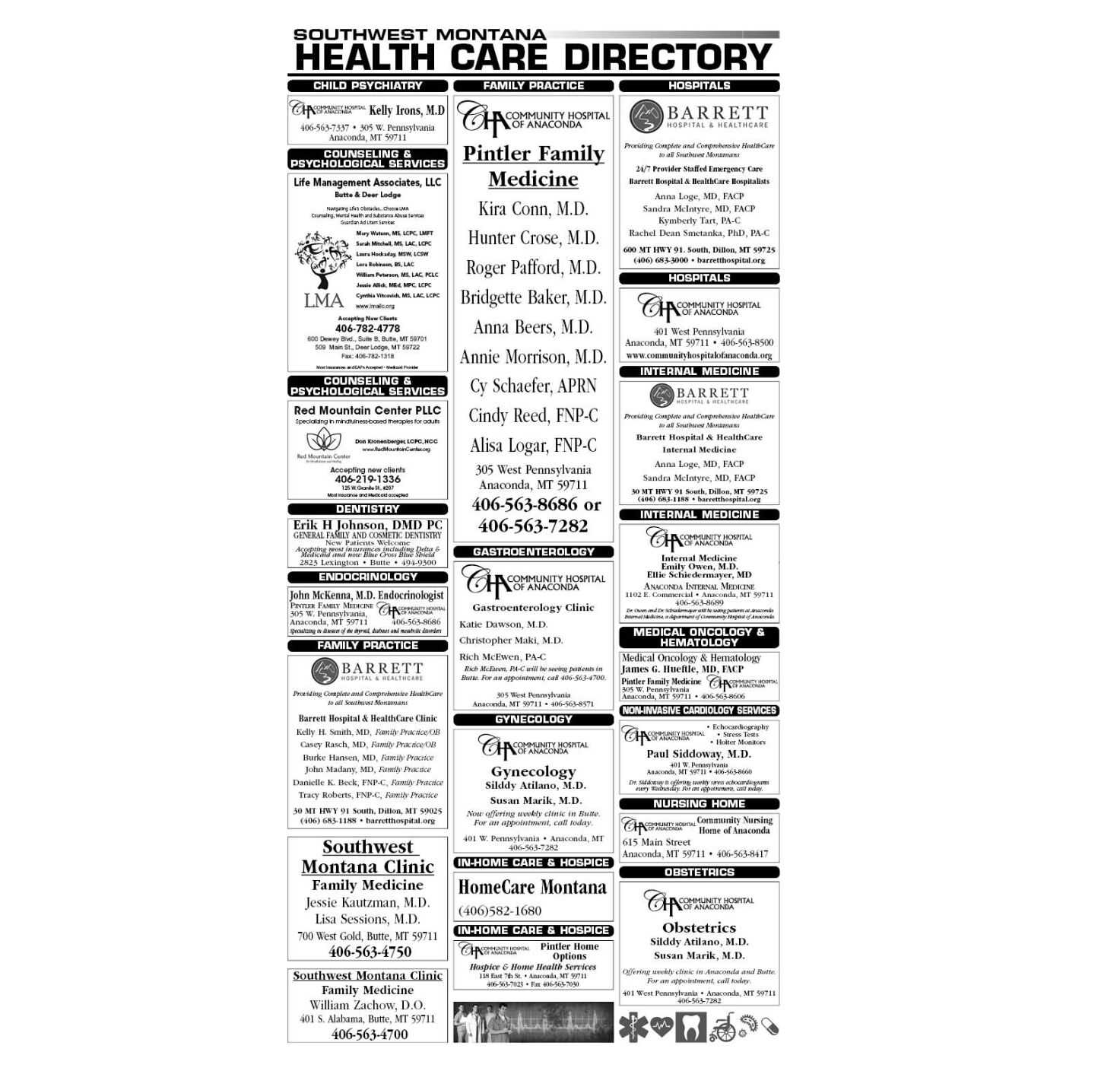 Health Directory Page 1