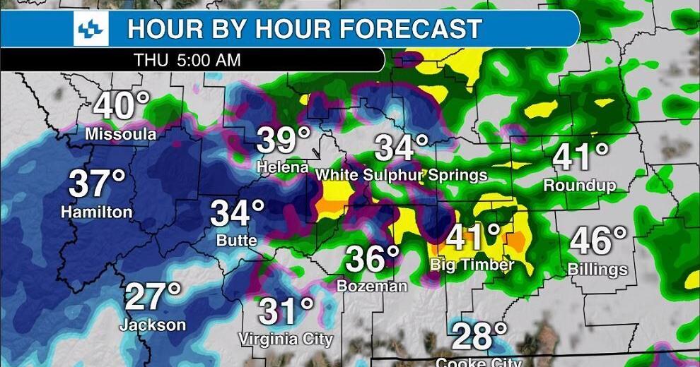 Snow, Winter Storm Warning in Montana through Thursday