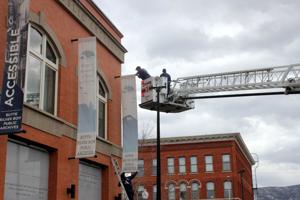 How to hang new banners, Butte-Silver Bow firefighter style