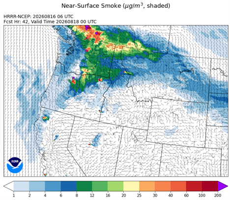 Wildfire Smoke Air Quality Update: Sunday August 16, 2026 at 9:00am