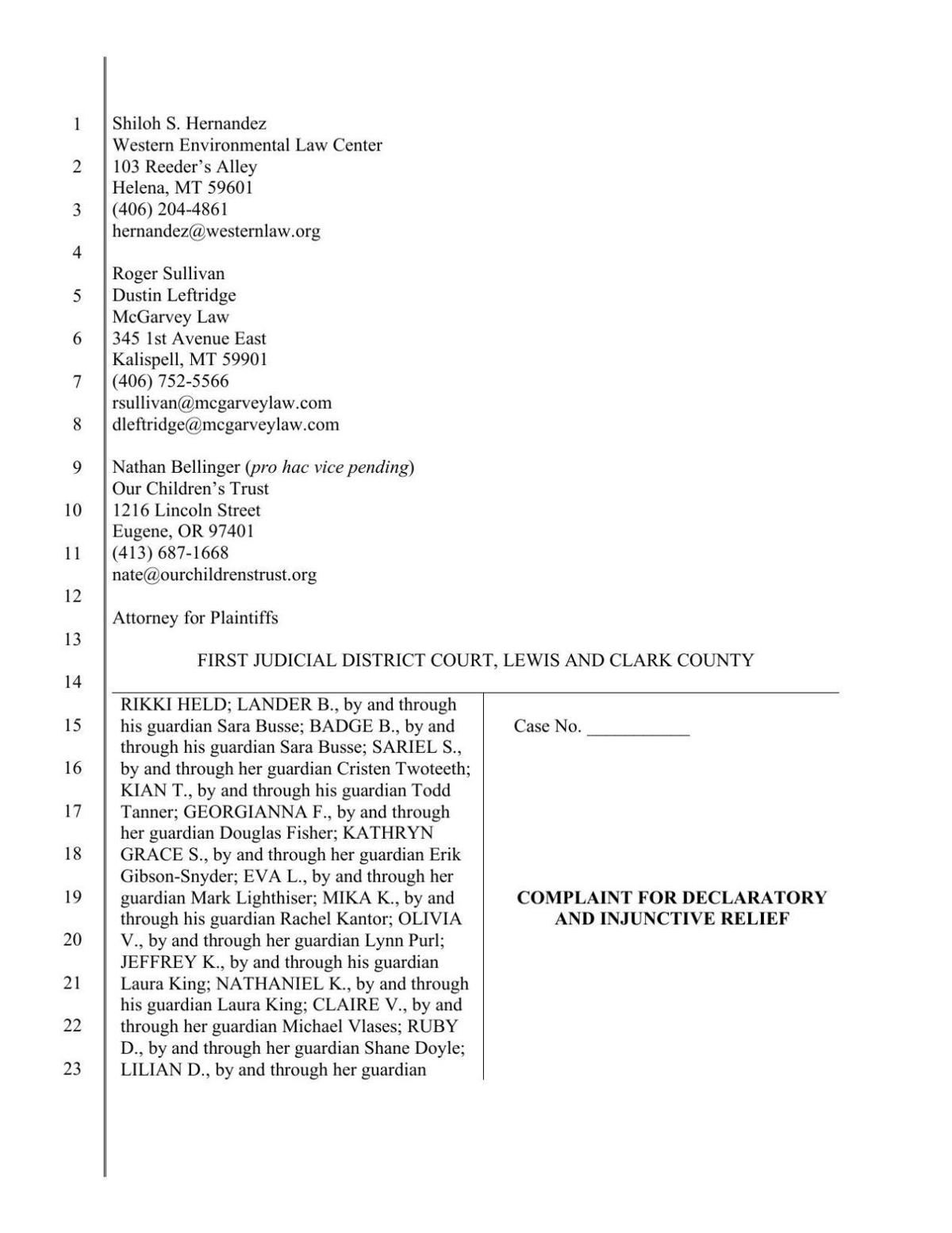 Montana youth climate lawsuit