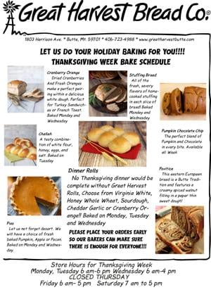 Thanksgiving Week Schedule