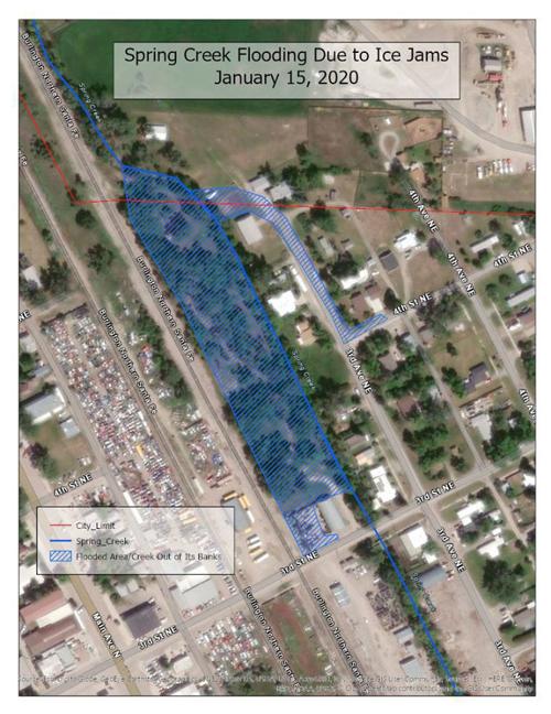 Spring Creek flooding in Choteau
