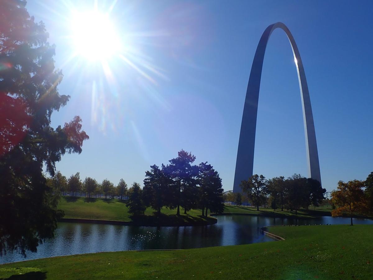 The 630-foot tall stainless steel Gateway Arch is the symbolic end point for Missouri River paddlers.