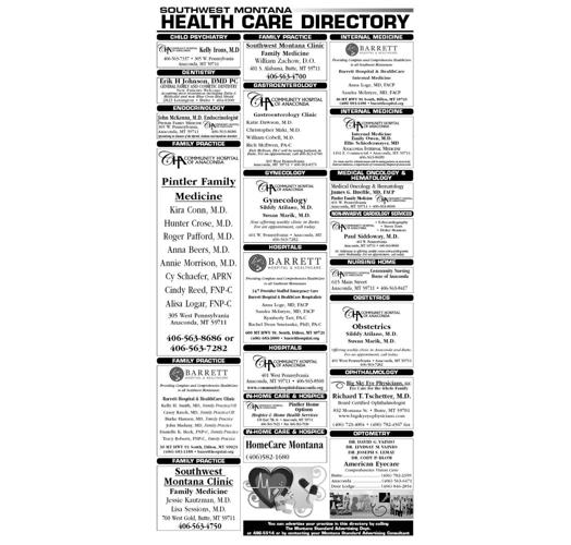 Health Directory Page 1