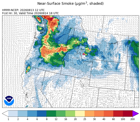 Wildfire Smoke Air Quality Update: Thursday August 13, 2026 at 10:30am