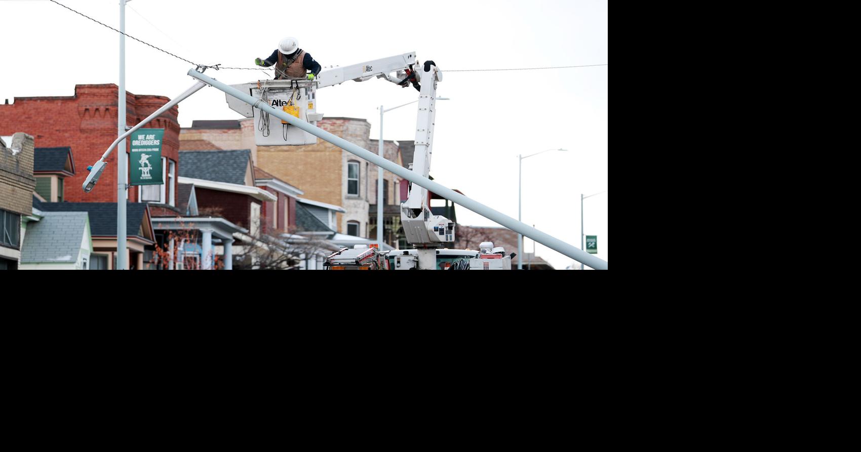 High winds cause downed power lines, outages, overturned semis