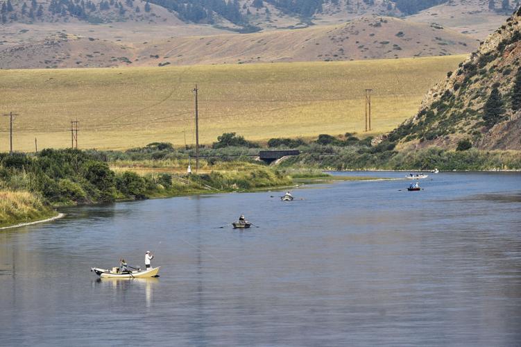 Anglers fish the Missouri River
