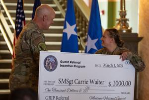Montana National Guard recognizes first recipient of referral incentive