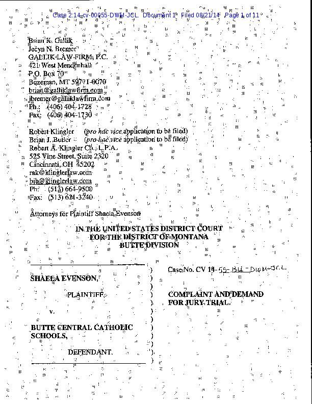 Click here to read the suit against Butte Catholic schools