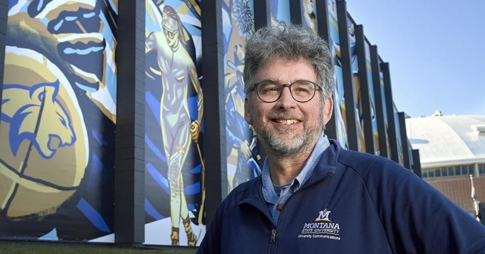 Montana State’s Robert Rath designs large-scale mural outside Shroyer Gym to celebrate athletic success