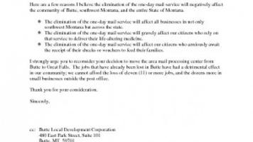 Sample Letter On Post Office Proposal Local Mtstandard Com