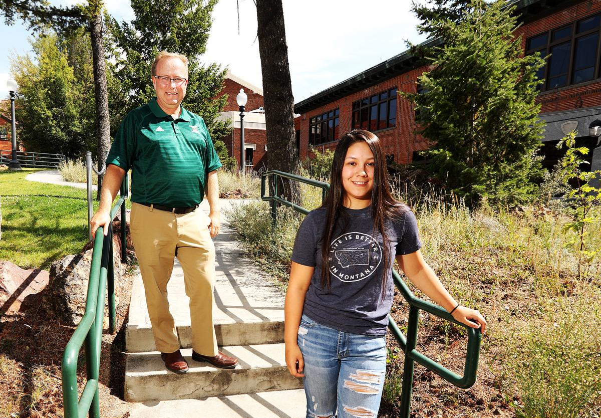 Tech student and Jasmin Juarez on campus