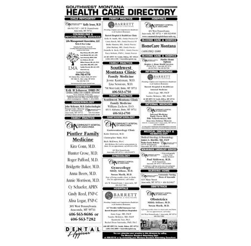 Health Directory Page 1