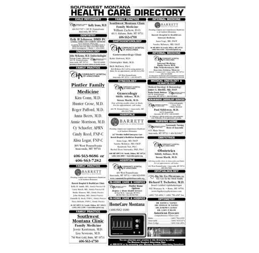 Health Directory Page 1