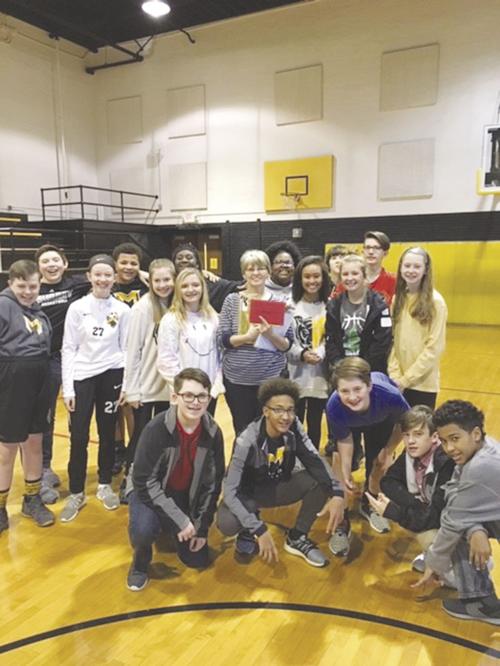 MMS students thank custodian