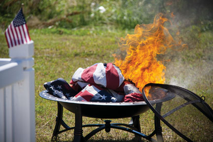 Flag Retirement Ceremony, Flag Retirement Fire Pit