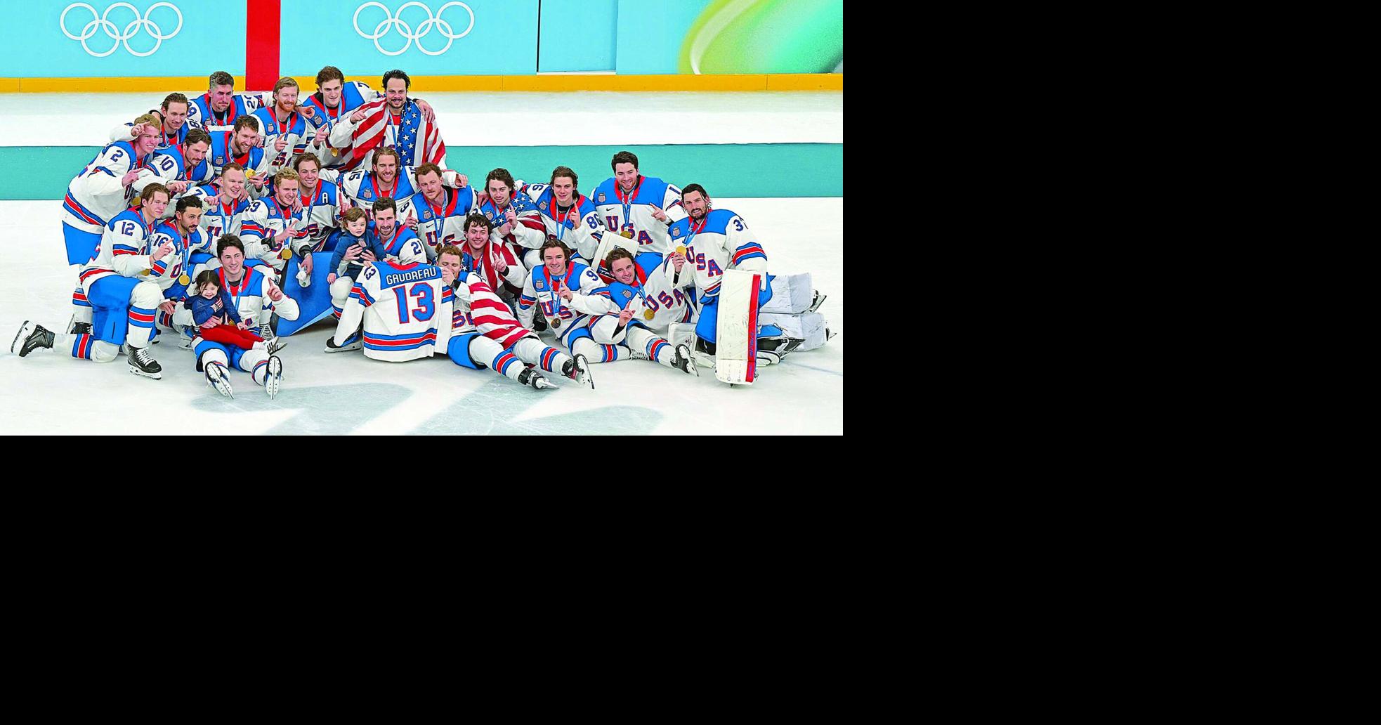 U.S.A! U.S.A!; Hughes’ goal in OT delivers gold for U.S. hockey team