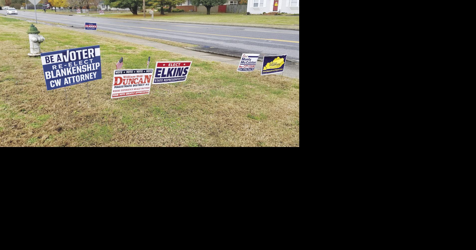 Campaign signs crowd sidewalks after election | Local News ...