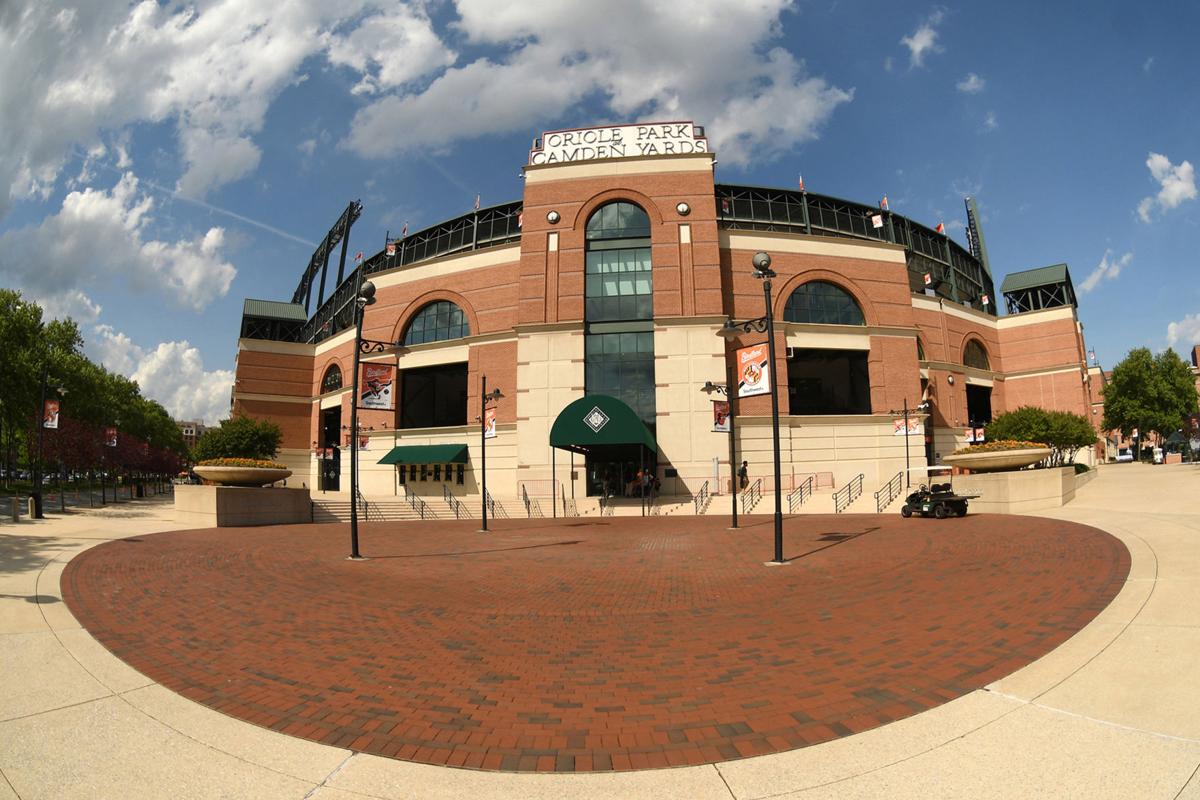 Exterior view of Oriole Park at Camden Yards before a game between the Baltimore Orioles and the Boston Red Sox on May 7, 2019, in Baltimore.