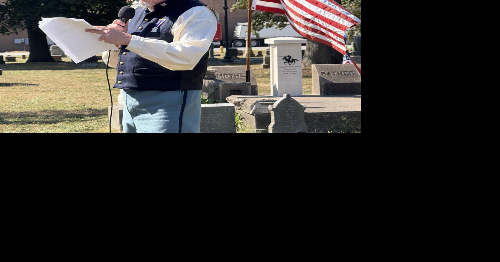 Civil War marker dedicated at Davenport cemetery, family recalls ancestor who fought for Union