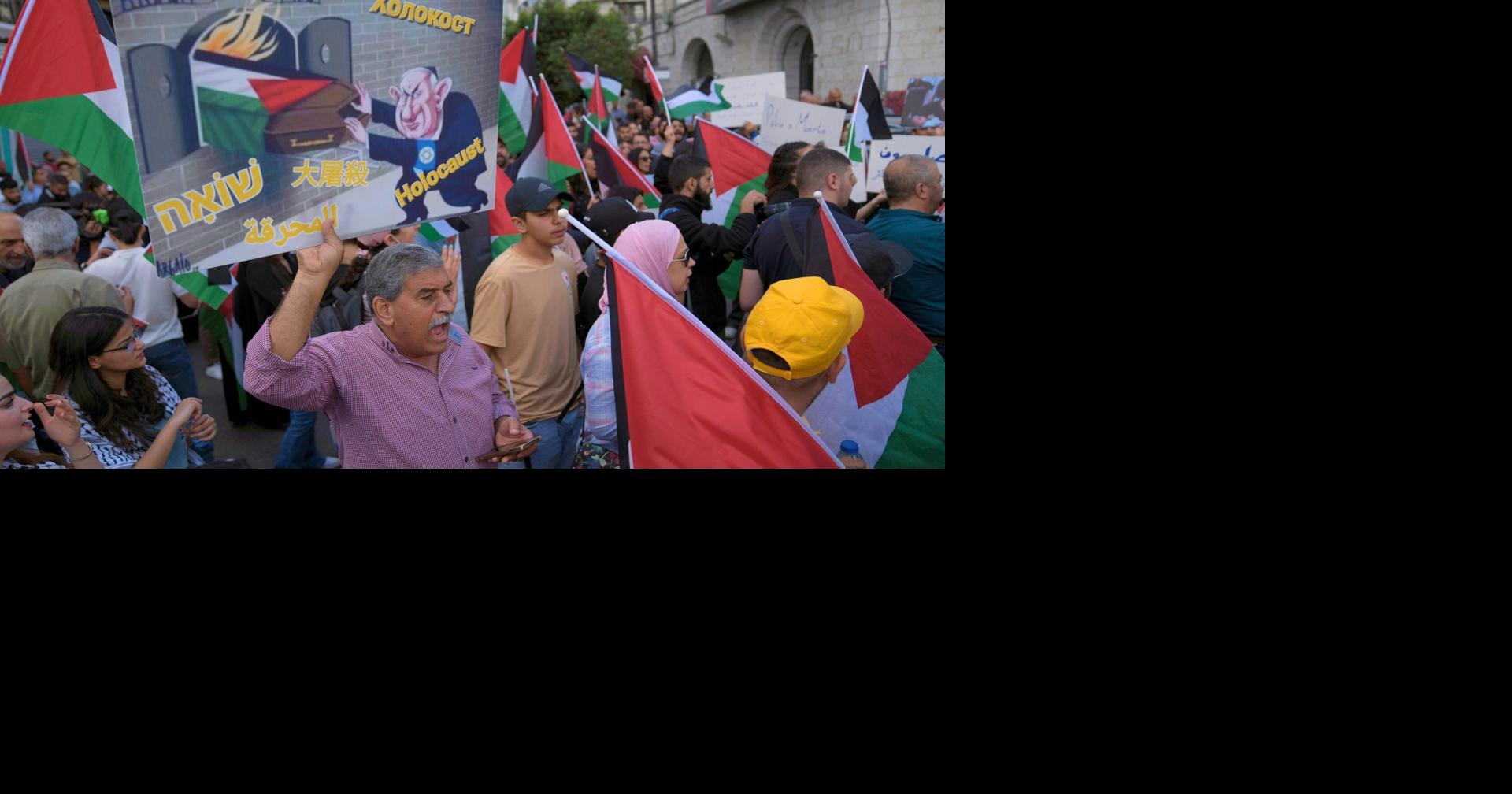Palestinians rallied on the streets of Ramallah to demand for Gaza ...