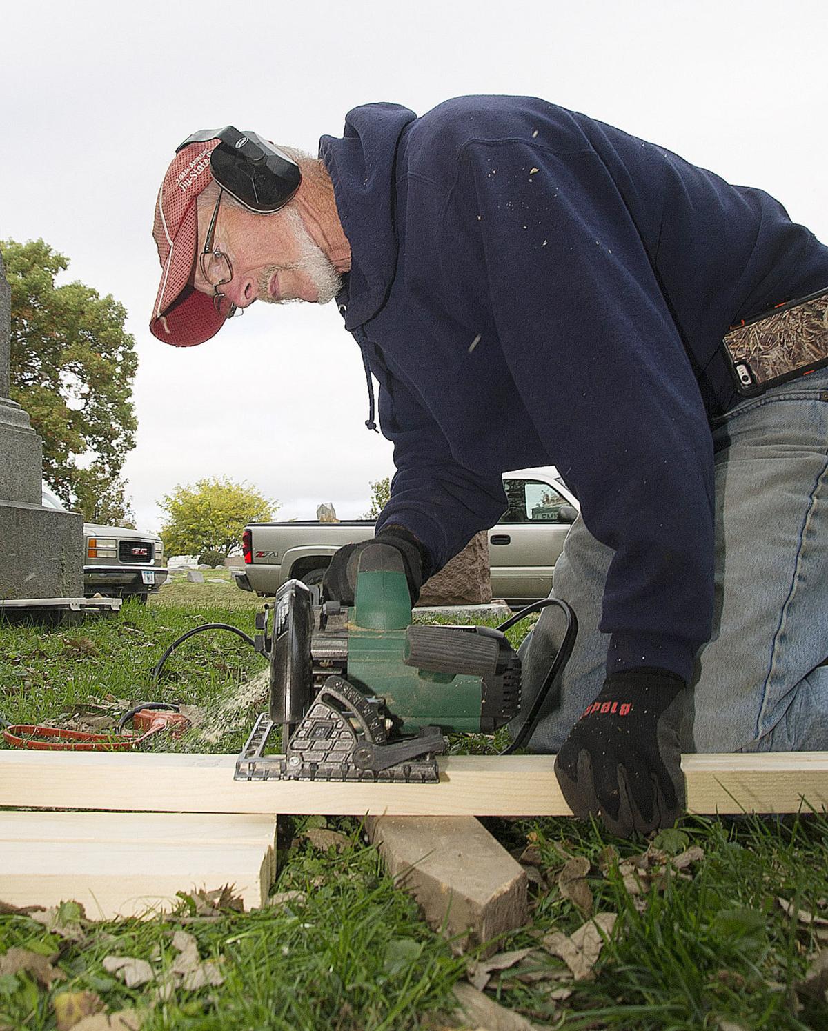 Stair construction underway at Greenwood Cemetery ...