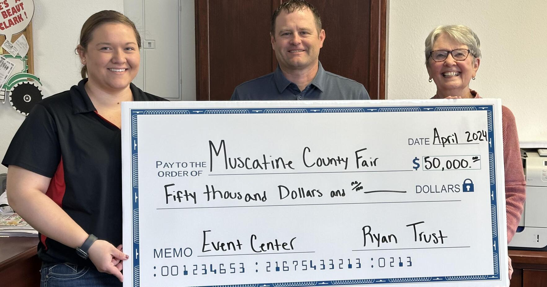 Ryan Trust donates to Muscatine County Fairgrounds event center - Vimarsana News