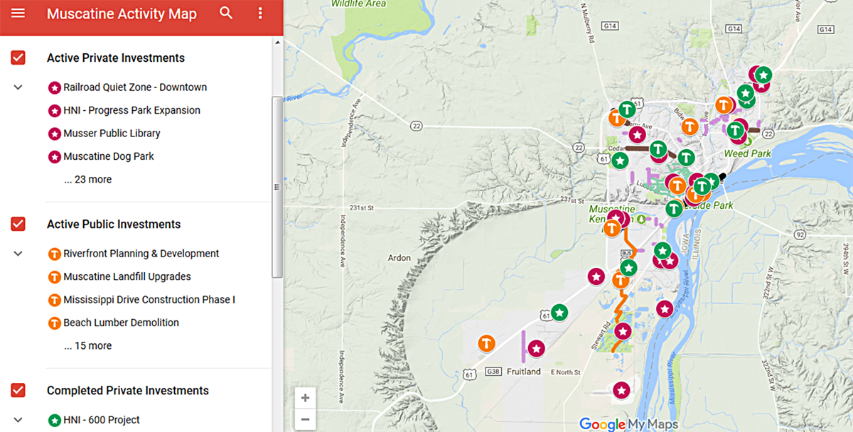 City of Muscatine unveils online map showing ongoing projects