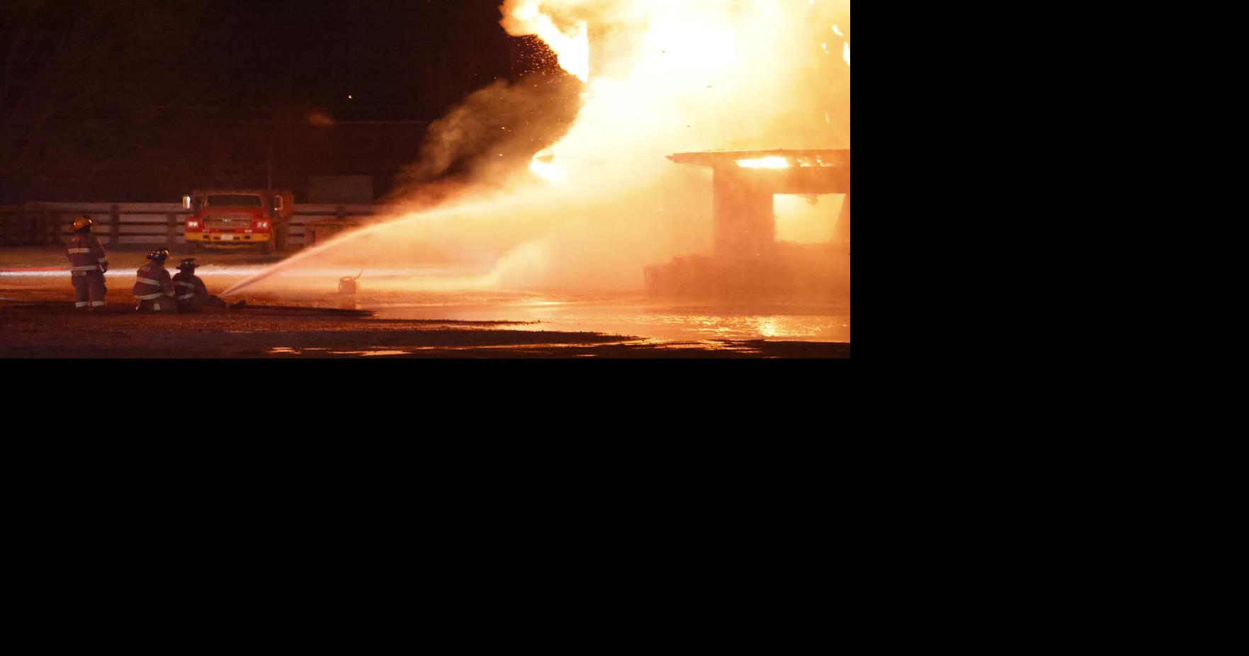 Photos Area fire departments fight Rock Island livestock barn fire