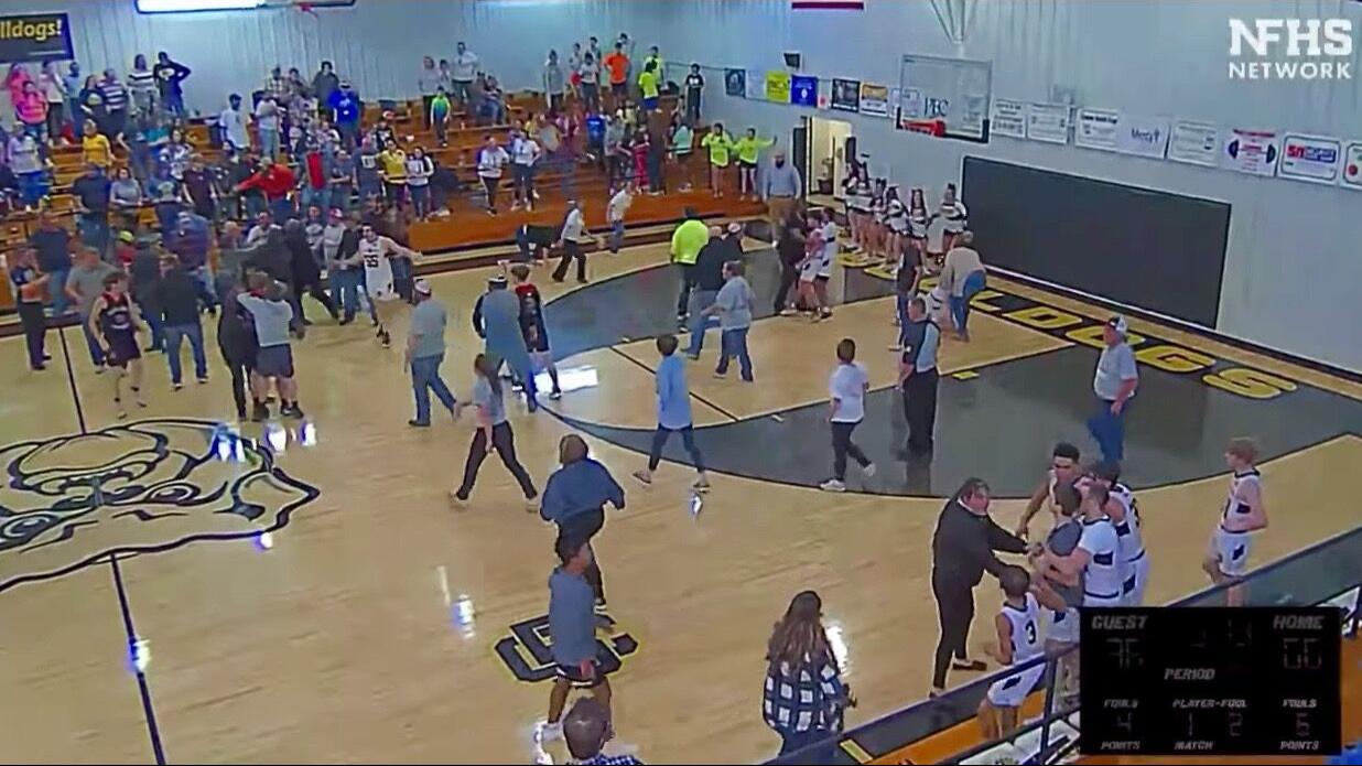 Fight erupts at high school basketball playoff game | Sports ...