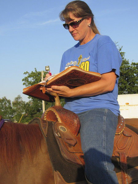 Riders saddle up for church
