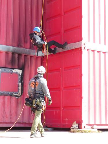 Firefighters learn the ropes during rescue course