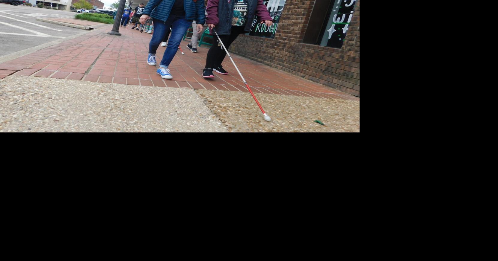 OSB students show white cane safety downtown | | muskogeephoenix.com