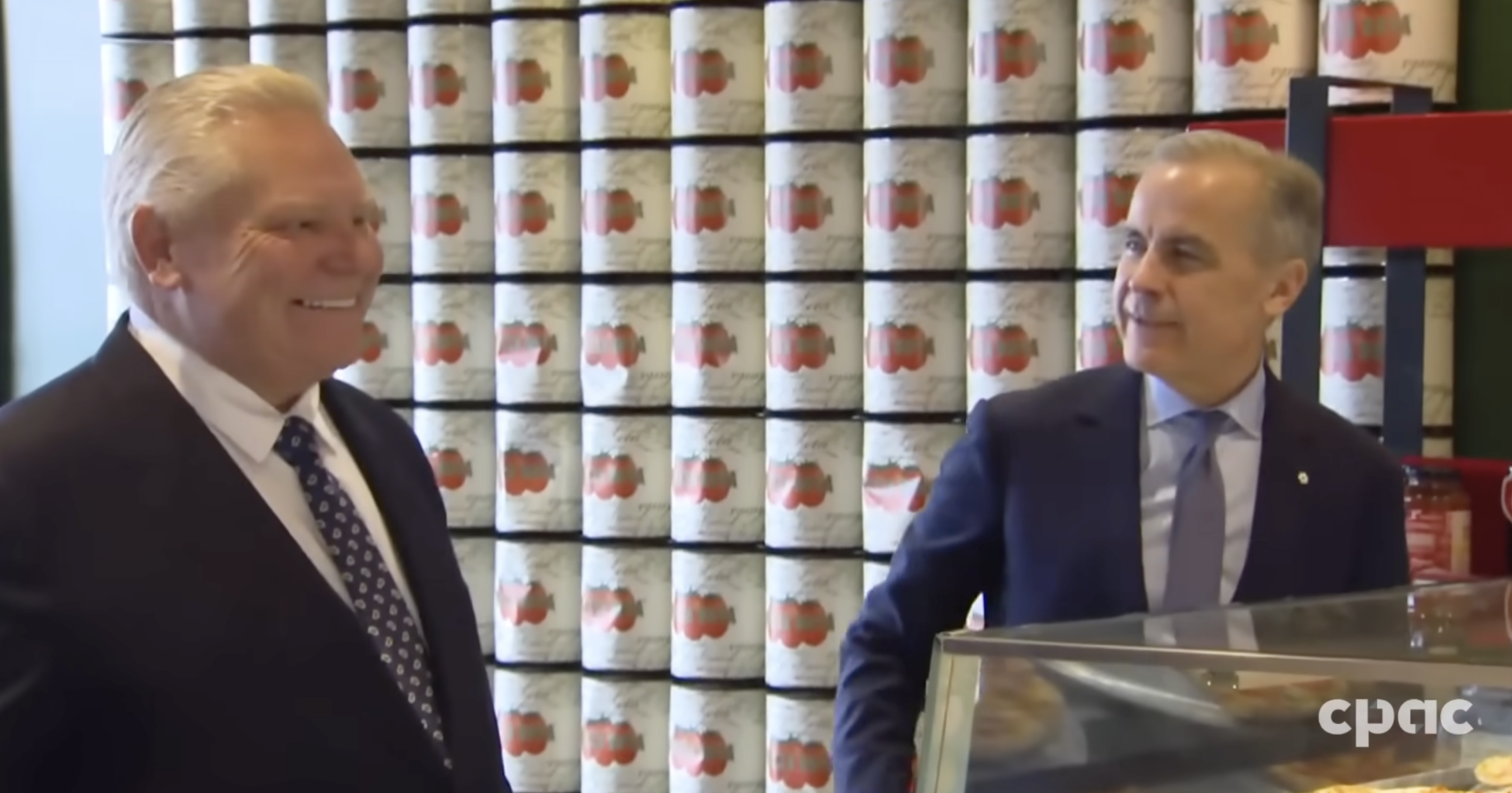 Doug Ford , Mark Carney downplay their differences over pizza